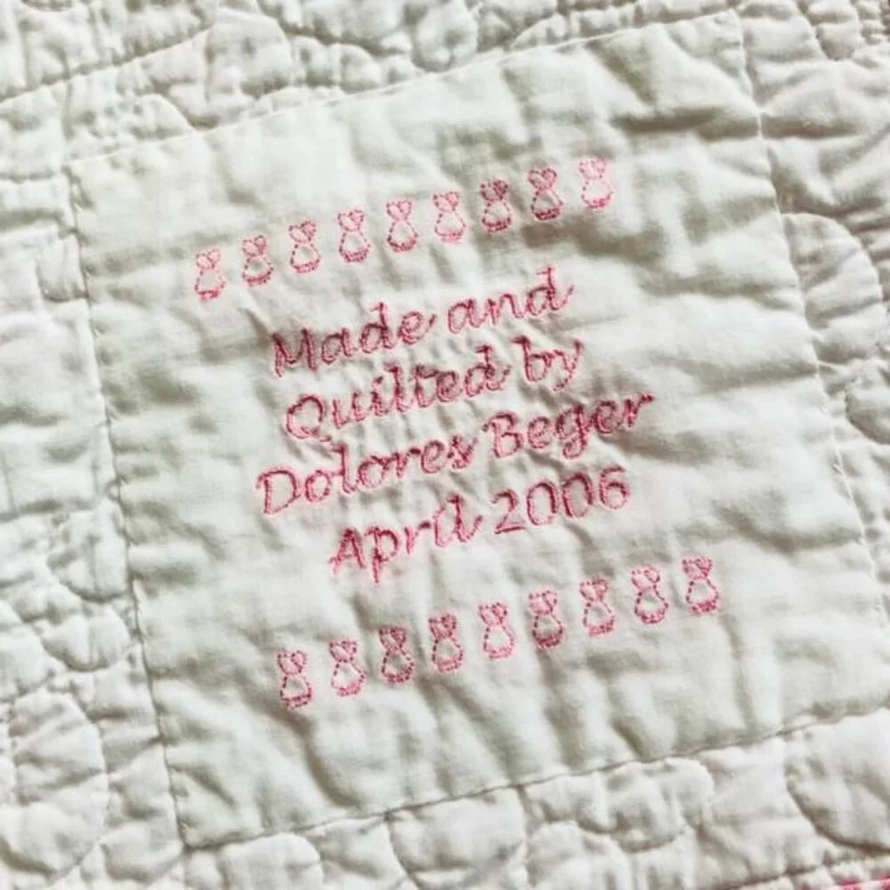 Handmade Embroidered Alphabet Baby Quilt 60